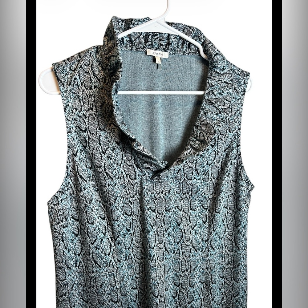 Tyler Böe Designer Blue Black Snake Animal Print Dress Size XL - Picture 4 of 8